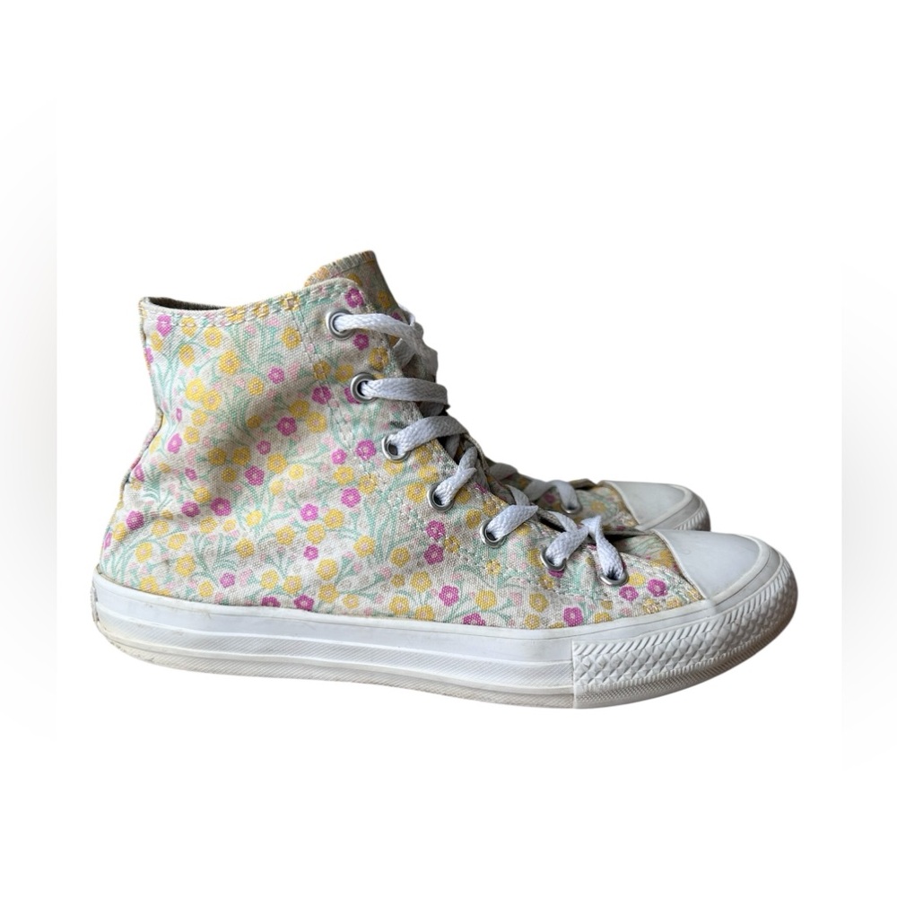 Converse spring pastel floral high tops in size US 5/EU 37.5 - Picture 2 of 9